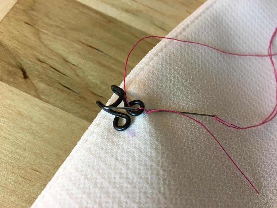 How To Sew a Hook And Eye Closure To The Opening Edge Of a Garment